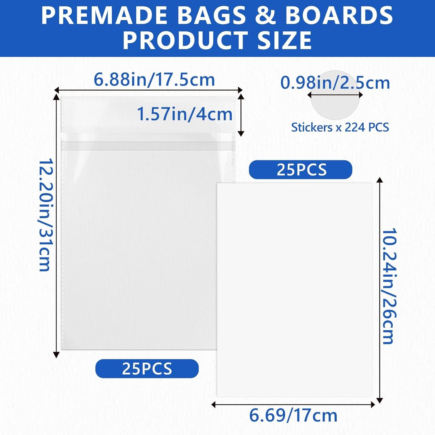 25-Pack Resealable Comic Book Bags & Boards Set for Storage & Protection