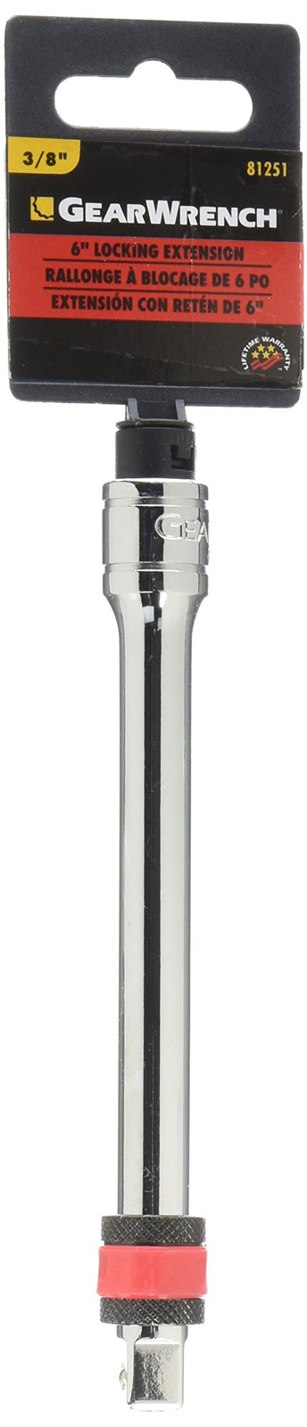 GEARWRENCH 3/8" Drive Locking Extension, 6" - 81251 6-Inch, Chrome