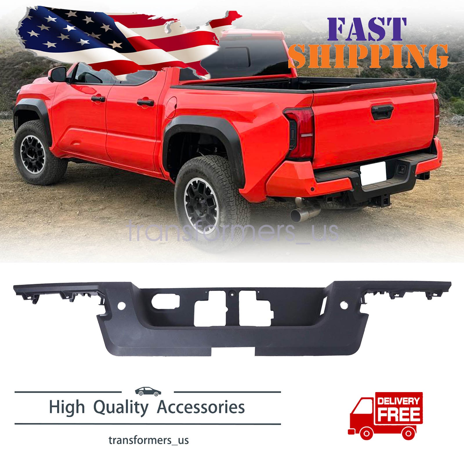 FIT 2024-2025 TOYOTA TACOMA With Radar Holes REAR BUMPER STEP PAD 52057-AK040