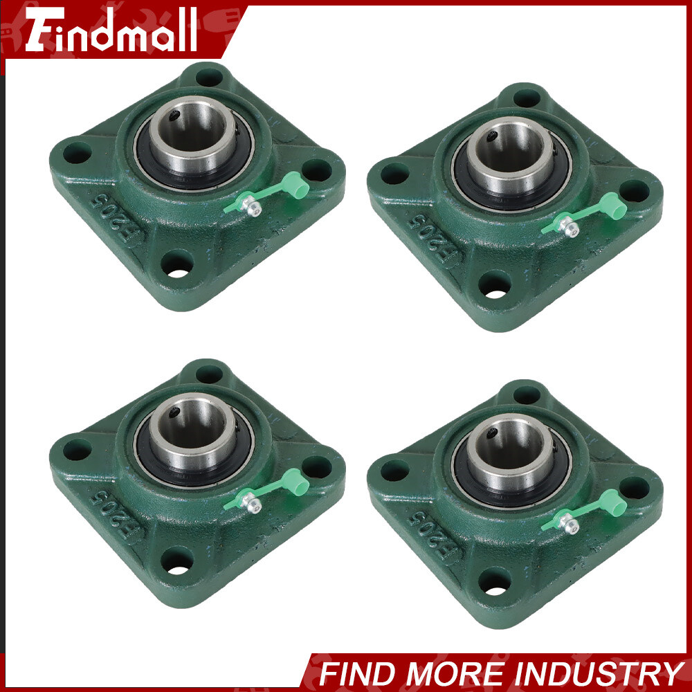 4 PCS UCF205-16 Solid Base Pillow Block Flange Bearing 1" Bore 4 Bolt