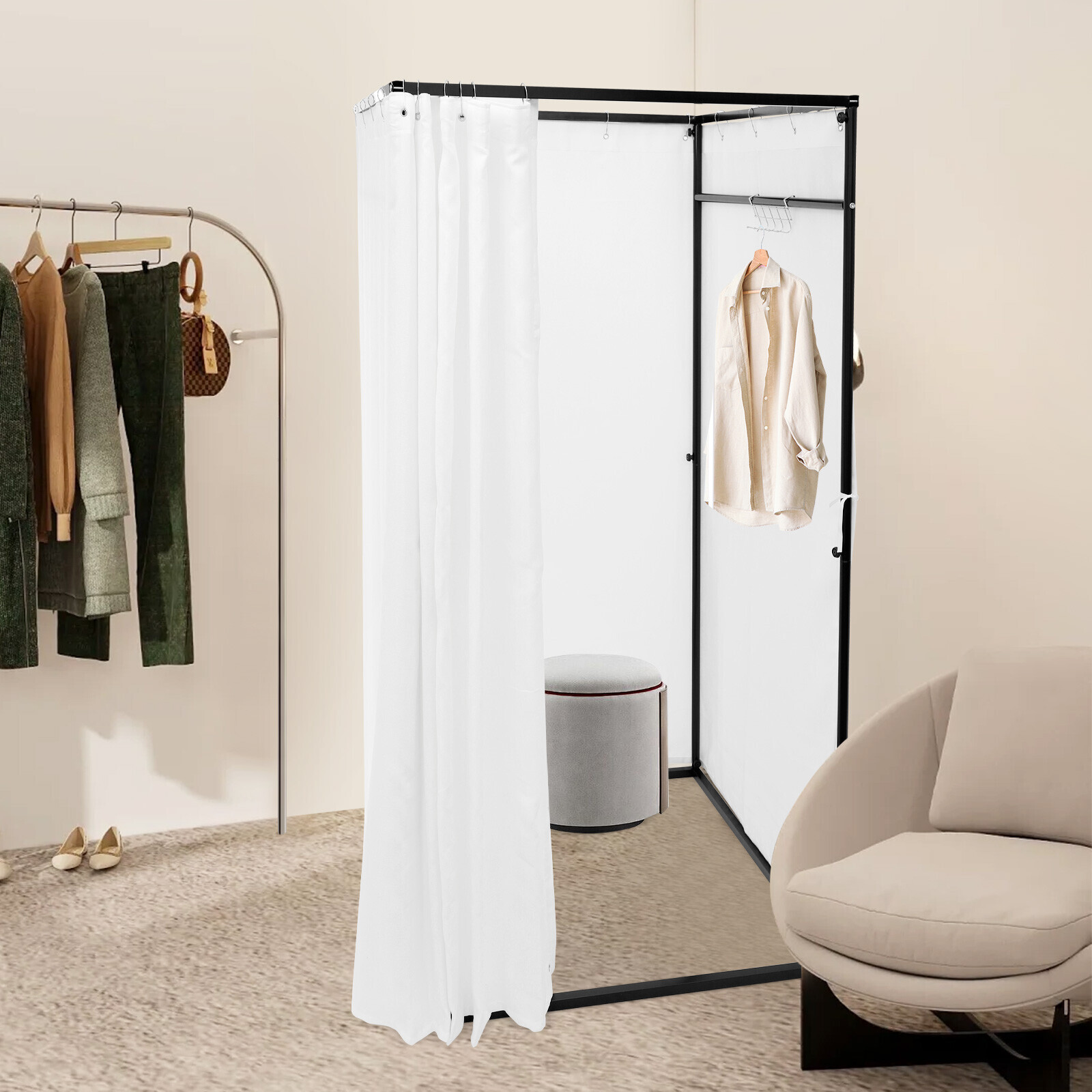 Dressing Room Fitting Room Portable Clothing Store Fitting Room 100*100*200cm US