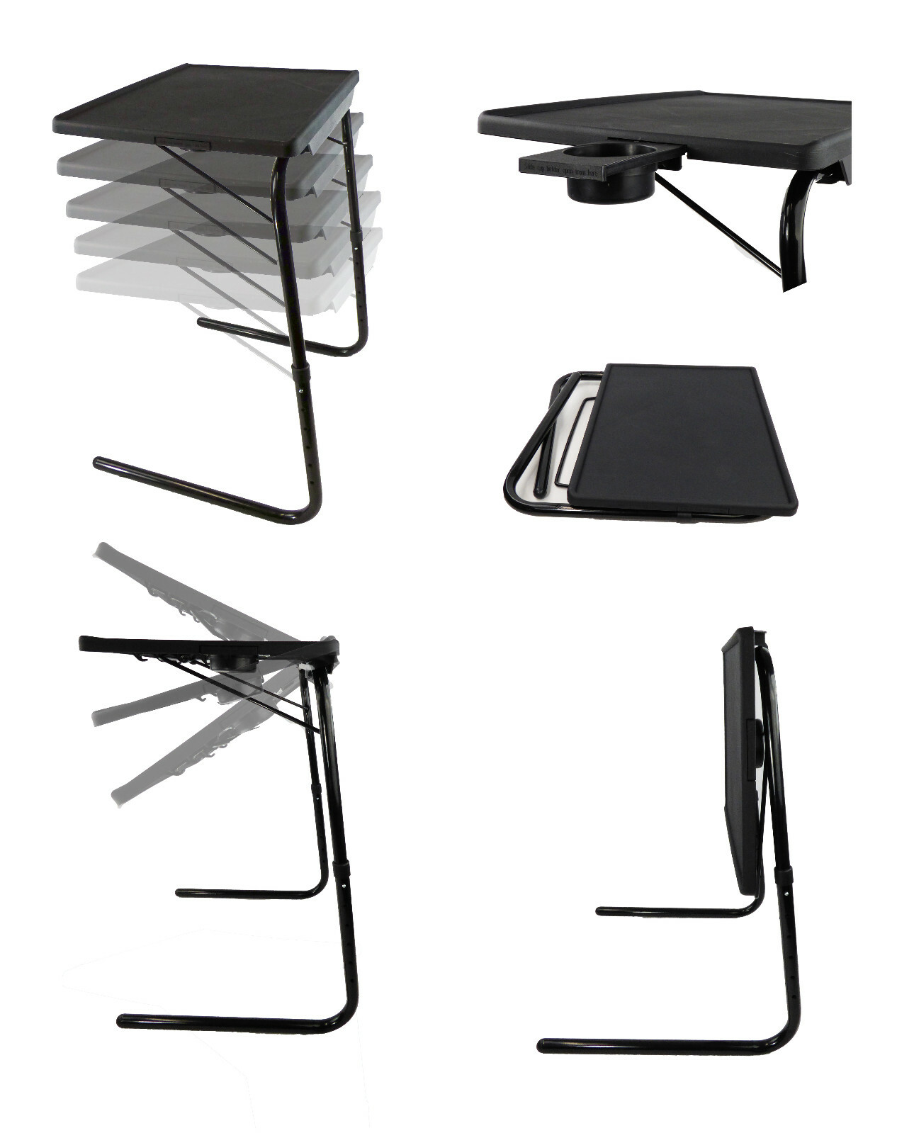TV Tray Table Portable Foldable & Adjustable Laptop, Eating Plastic Tray Table