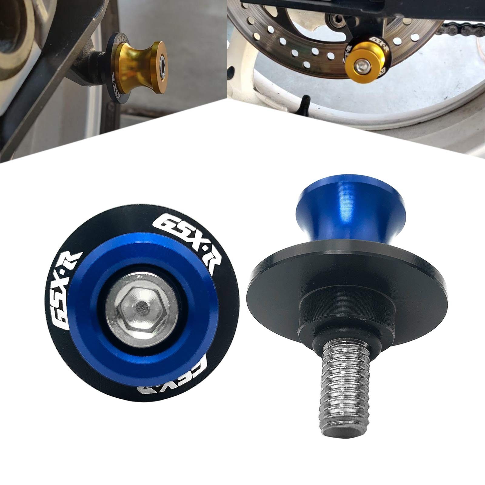 8MM M8 X 1.5 Motorcycle Swing arm Sliders Spools CNC Aluninum Swing Arm Stand...