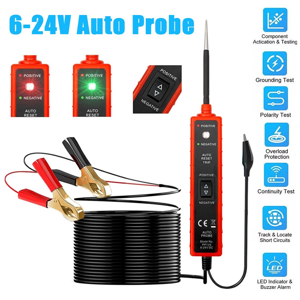 6-24V Automotive Digital Power Probe Circuit Electrical Tester Test Lead Device