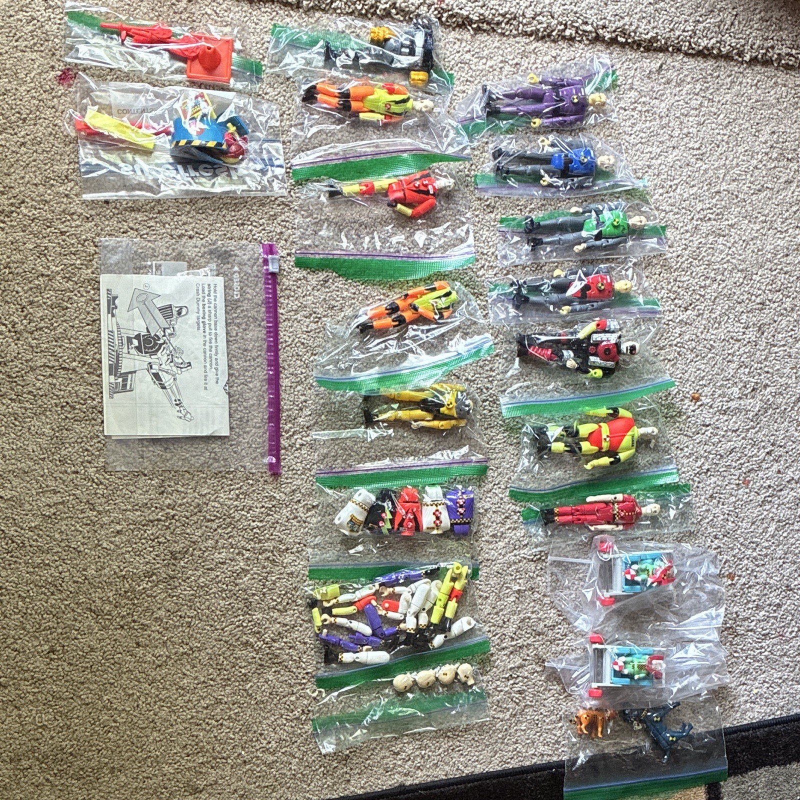 Tyco Crash Dummies Mixed Lot Figures, Vehicles & Playset Parts