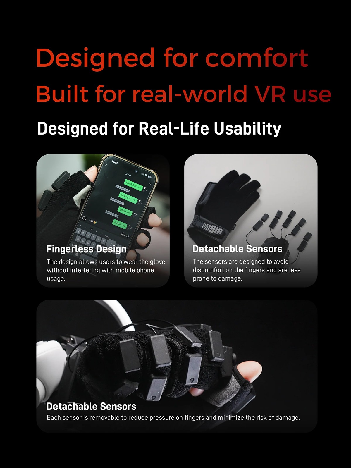 High Precision VR Motion Capture Glove for Quest 3 3S, VIVE Tracker, VIVE Index