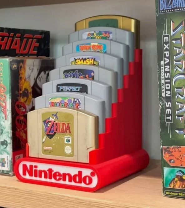 Retro Nintendo 64 N64 Cartridge Display Stand 🎮 – Holds Up to 8 Games