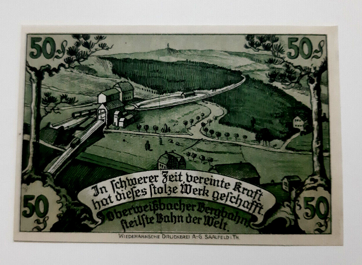 OBERWEISSBACH NOTGELD 50 PFENNIG 1921 EMERGENCY MONEY GERMANY BANKNOTE (23818)