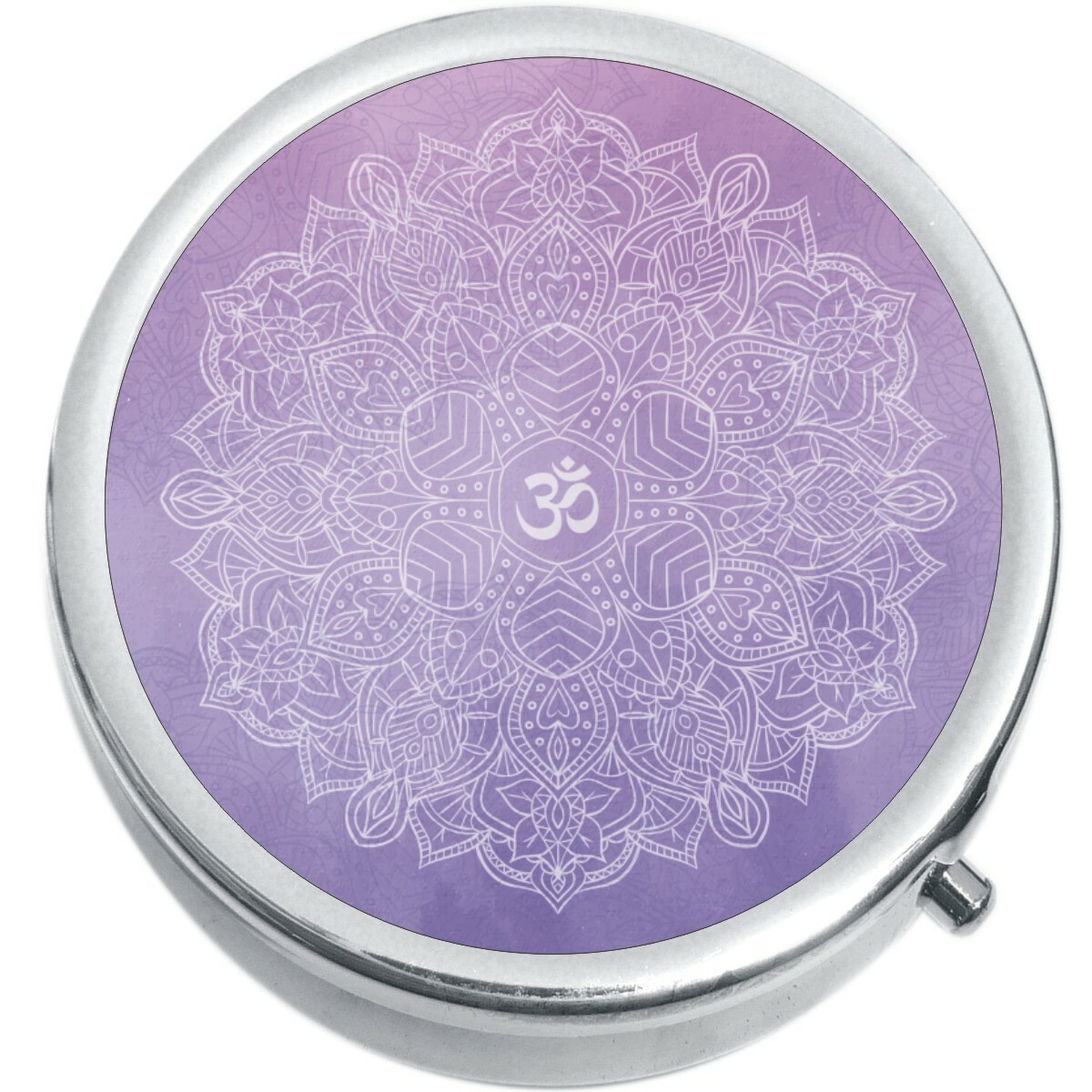 Ohm Mandala Symbol  Medicine Vitamin Pill Box