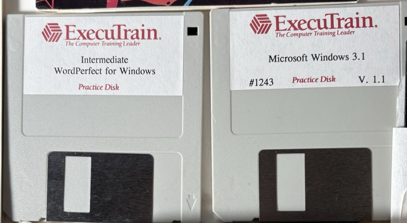 Executrain Microsoft Windows 3.1 and Intermediate WordPerfect Practice Disks 3.5