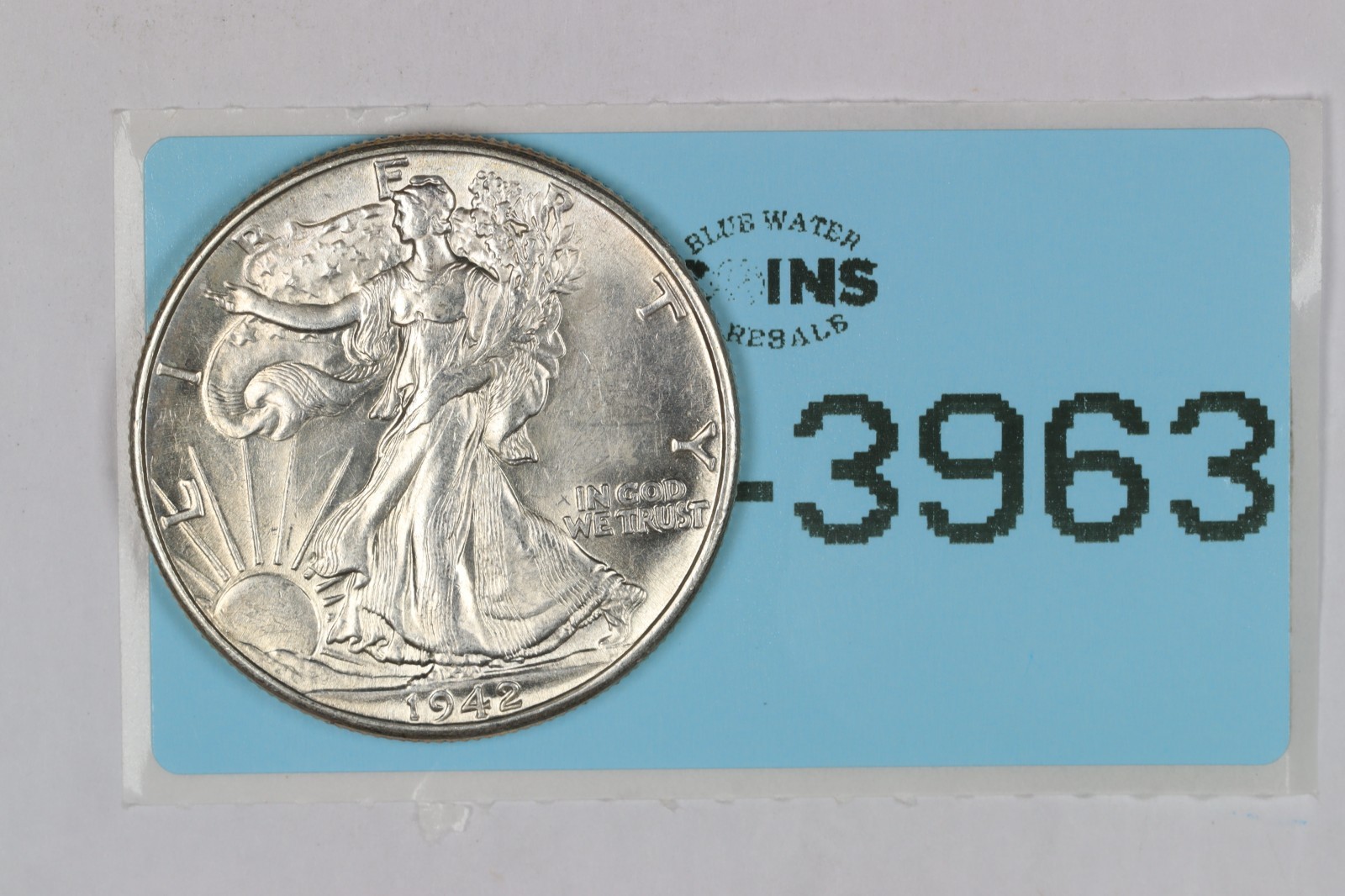 1942 AU BU 50C WALKING LIBERTY SILVER HALF DOLLAR RAW-3963