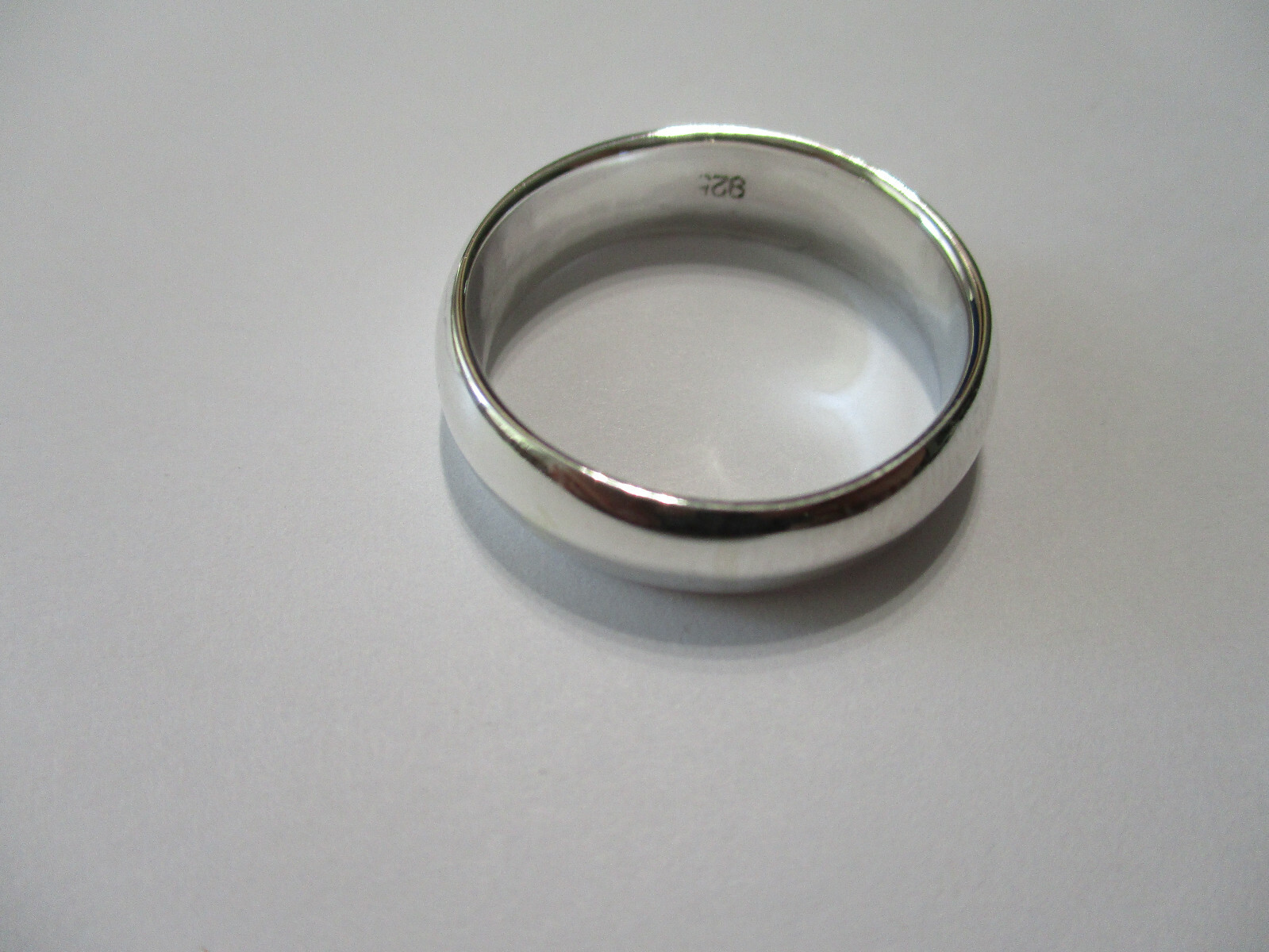 Sterling Silver plain wedding and engagement band 7mm thick solid silver size 9