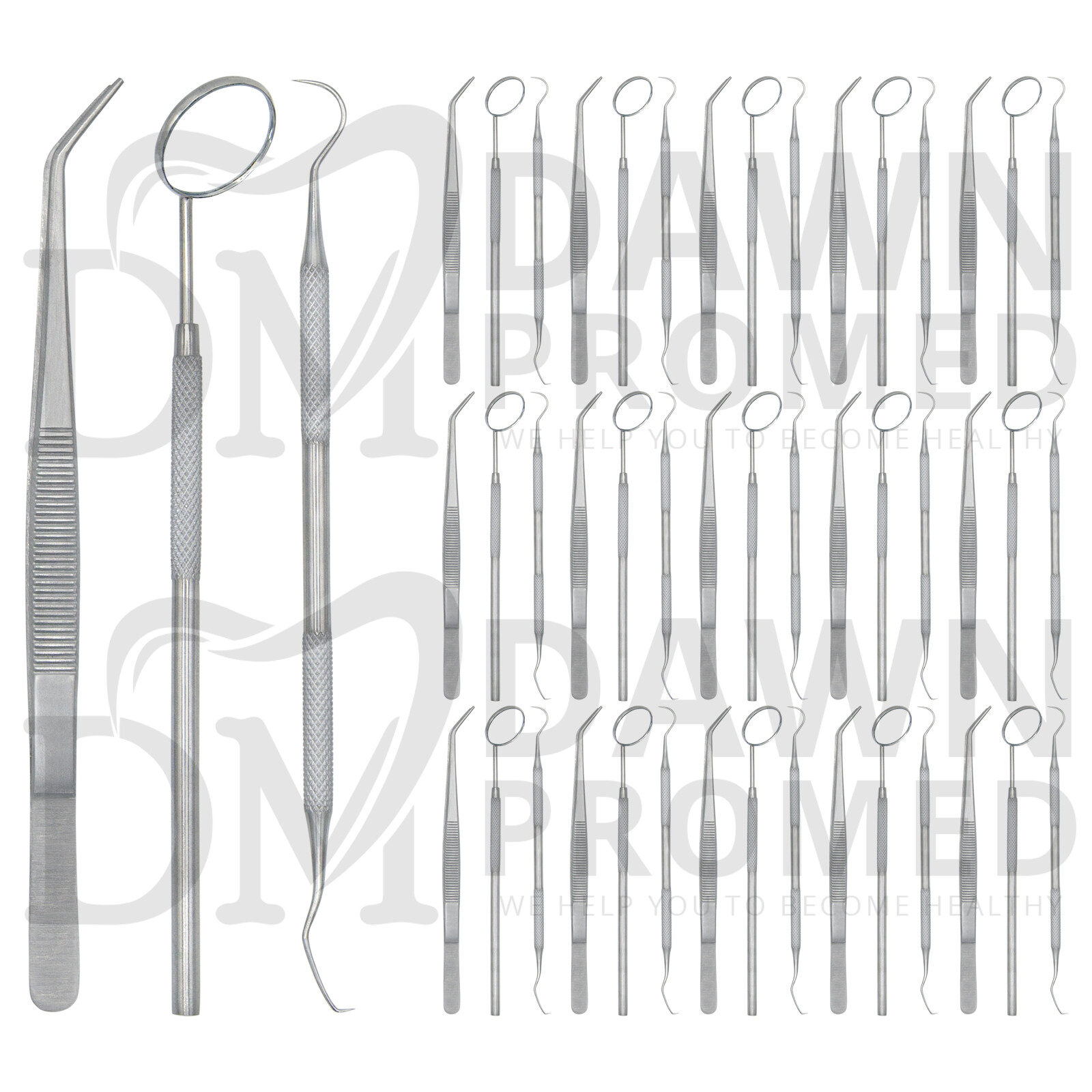 45 Basic Dental Instruments Set Tweezer Explorer Mirror plier German Grade