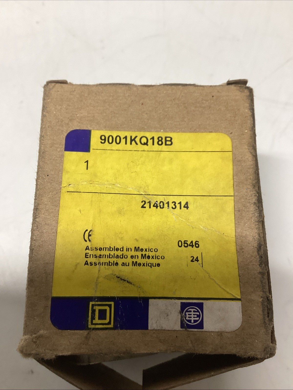 Square D 9001KQ18B Pushbutton (Ripped Box) U-828