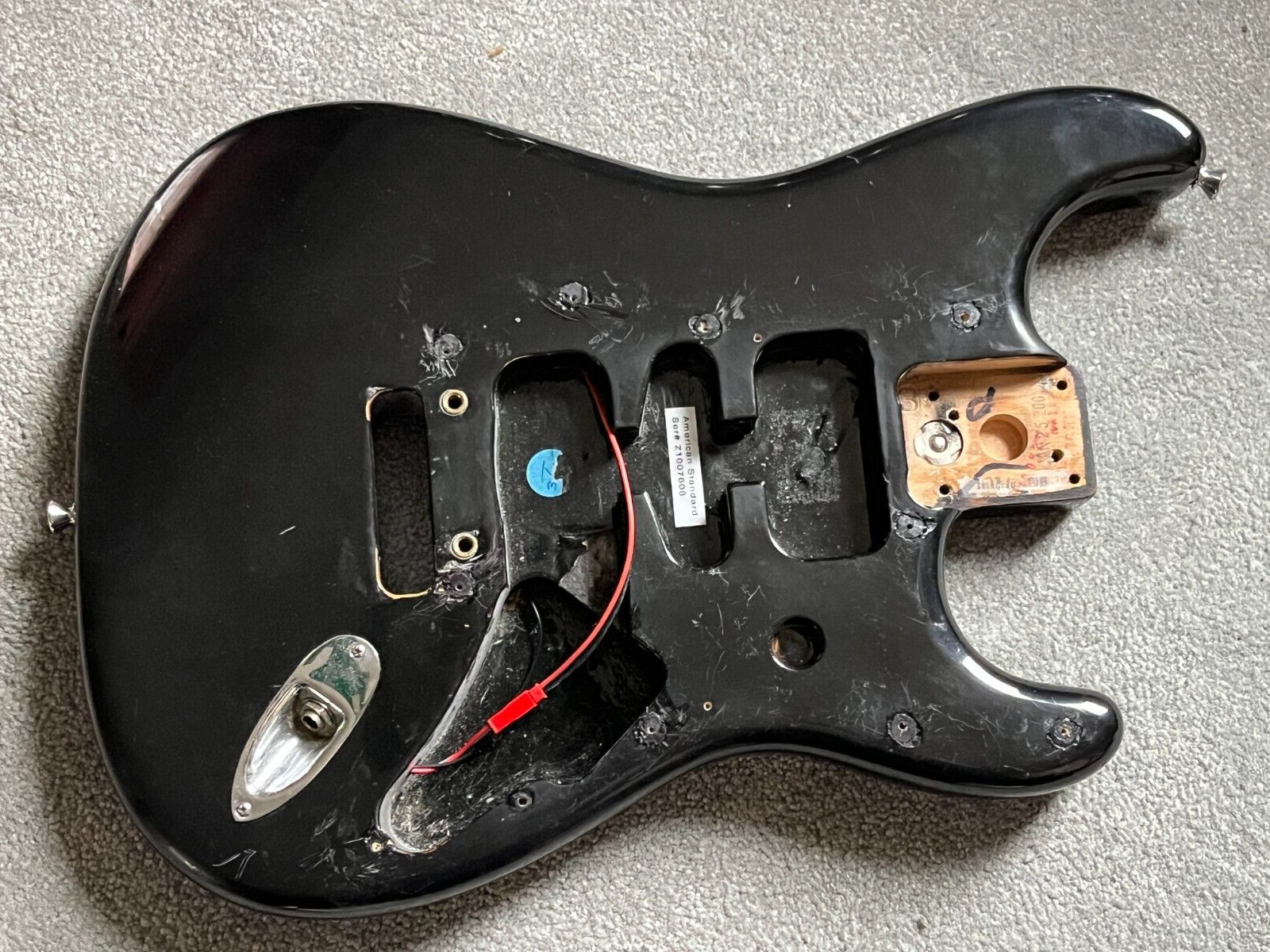 2001 Fender American Standard USA Stratocaster guitar body black