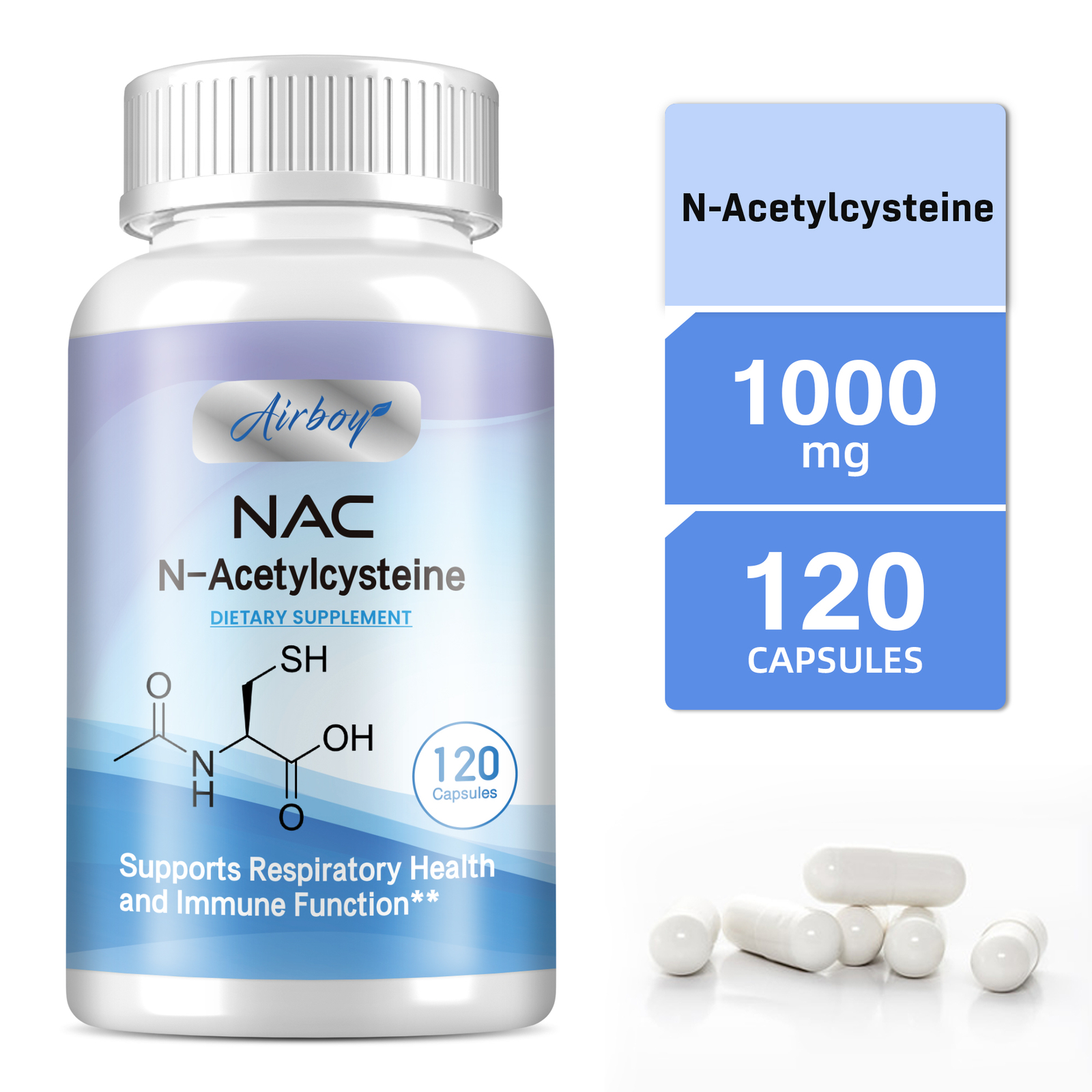 N-Acetylcysteine - Respiratory, Kidneys Health, Immune Support, Cellular Health