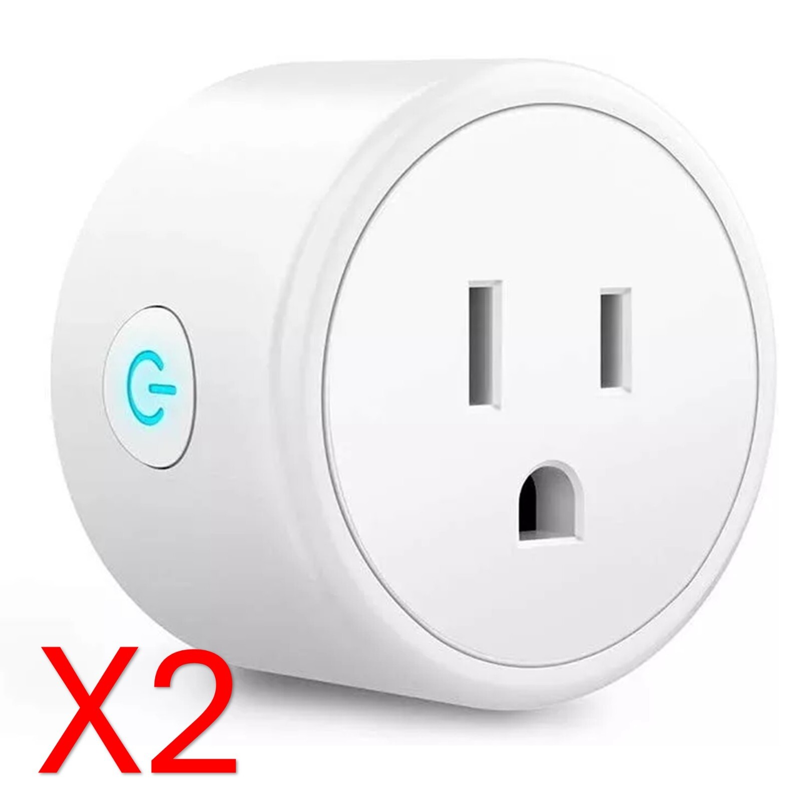 LOT of TWO Smart Plugs Compatible with Alexa, Google Assistant, Voice 2.4GHz