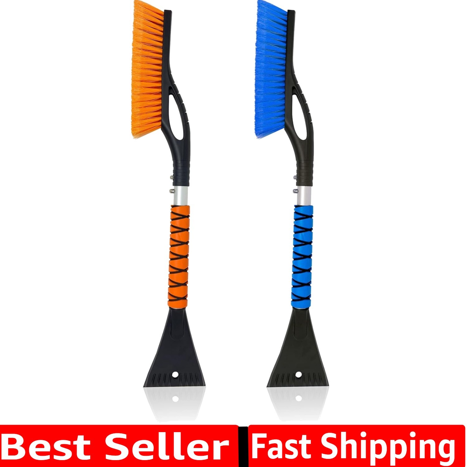27" Car Snow Brush and Ice s for Car Windshield 2 Pack | Scratch Free Bristle...