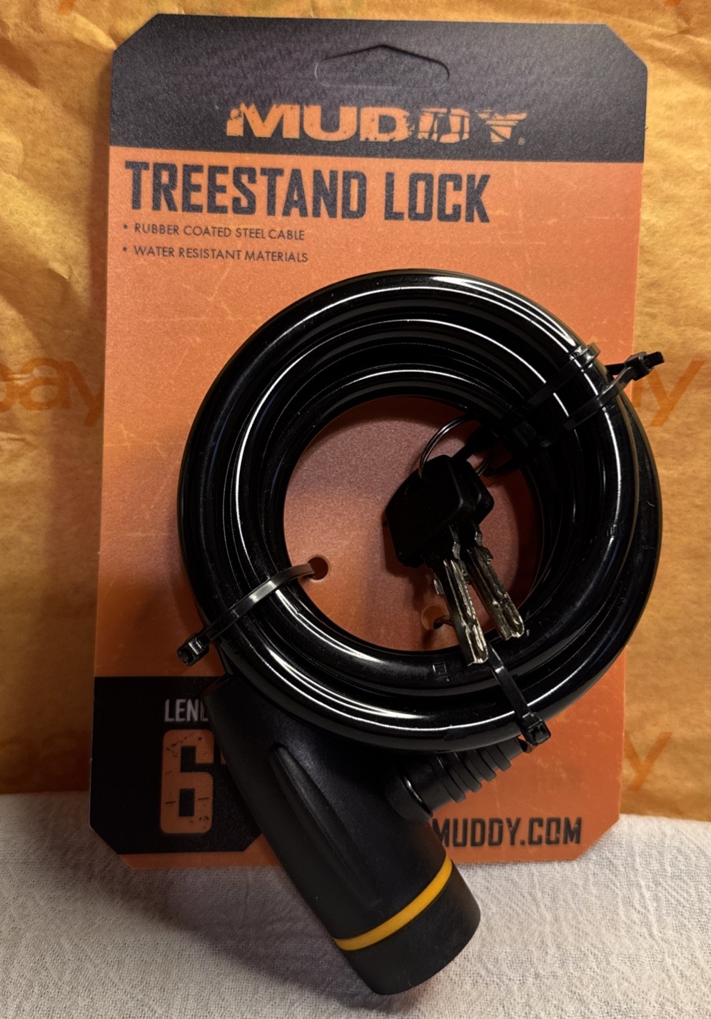 Muddy Treestand Lock 2 Keys & Coated 6’ Cable