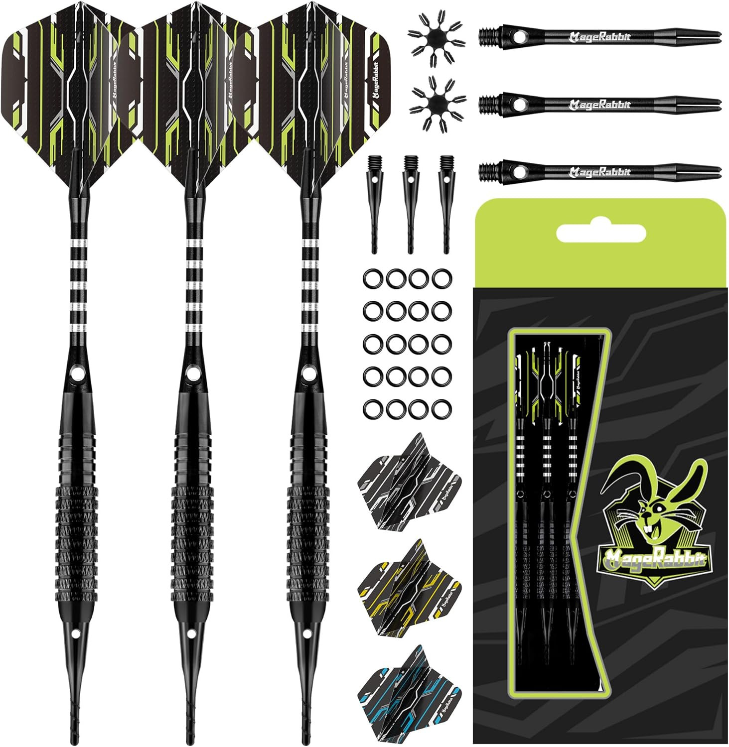 Darts Plastic Tip,Soft Tip Darts Set，3Pack 18G with Extra Tip,Dart Flights