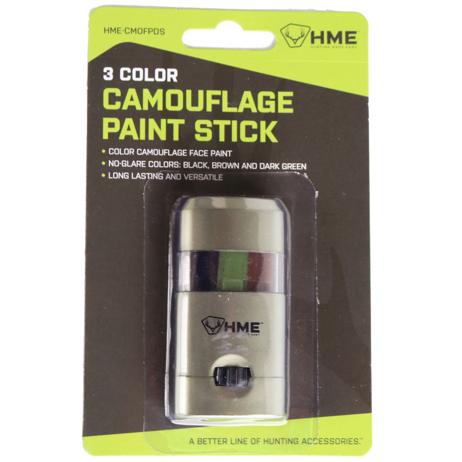 HME Products Camouflage Face Paint Stick 3 Color Camo GameFace #01481