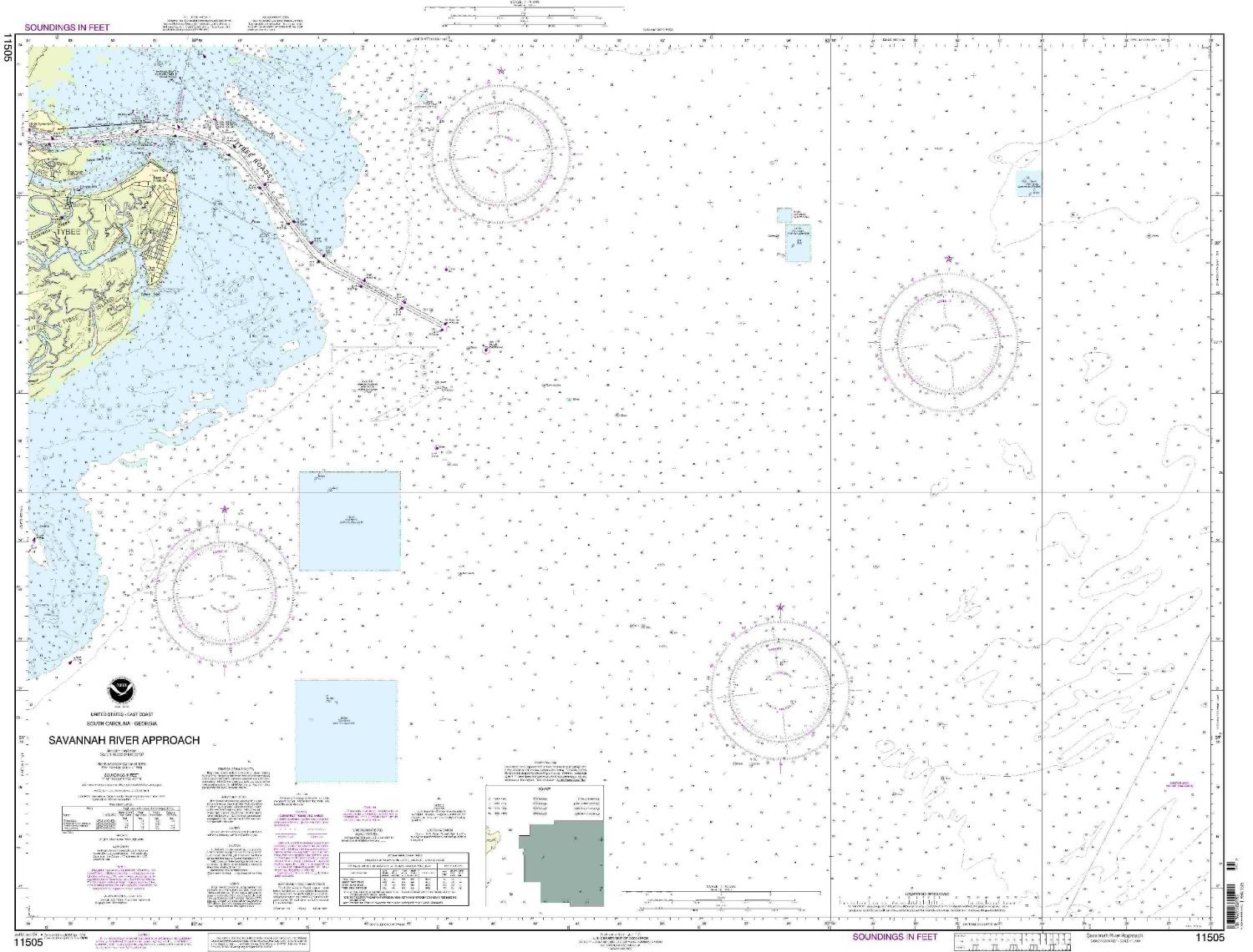 NOAA Chart Savannah River Approach 4th Edition 11505