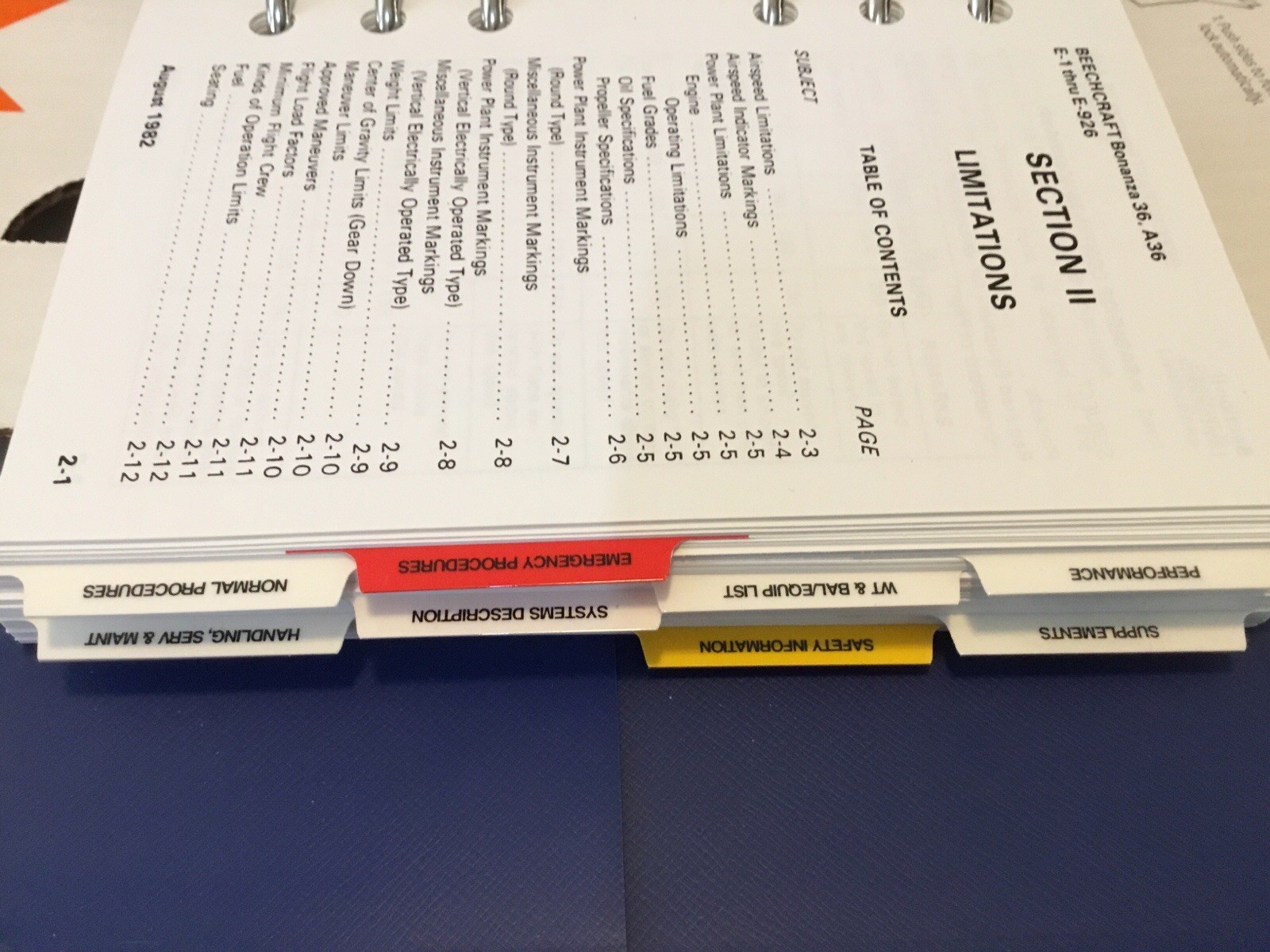 Bonanza 36/A36 PILOT’S OPERATING HANDBOOK, Serials E-1 thru E-926 FAA Approved