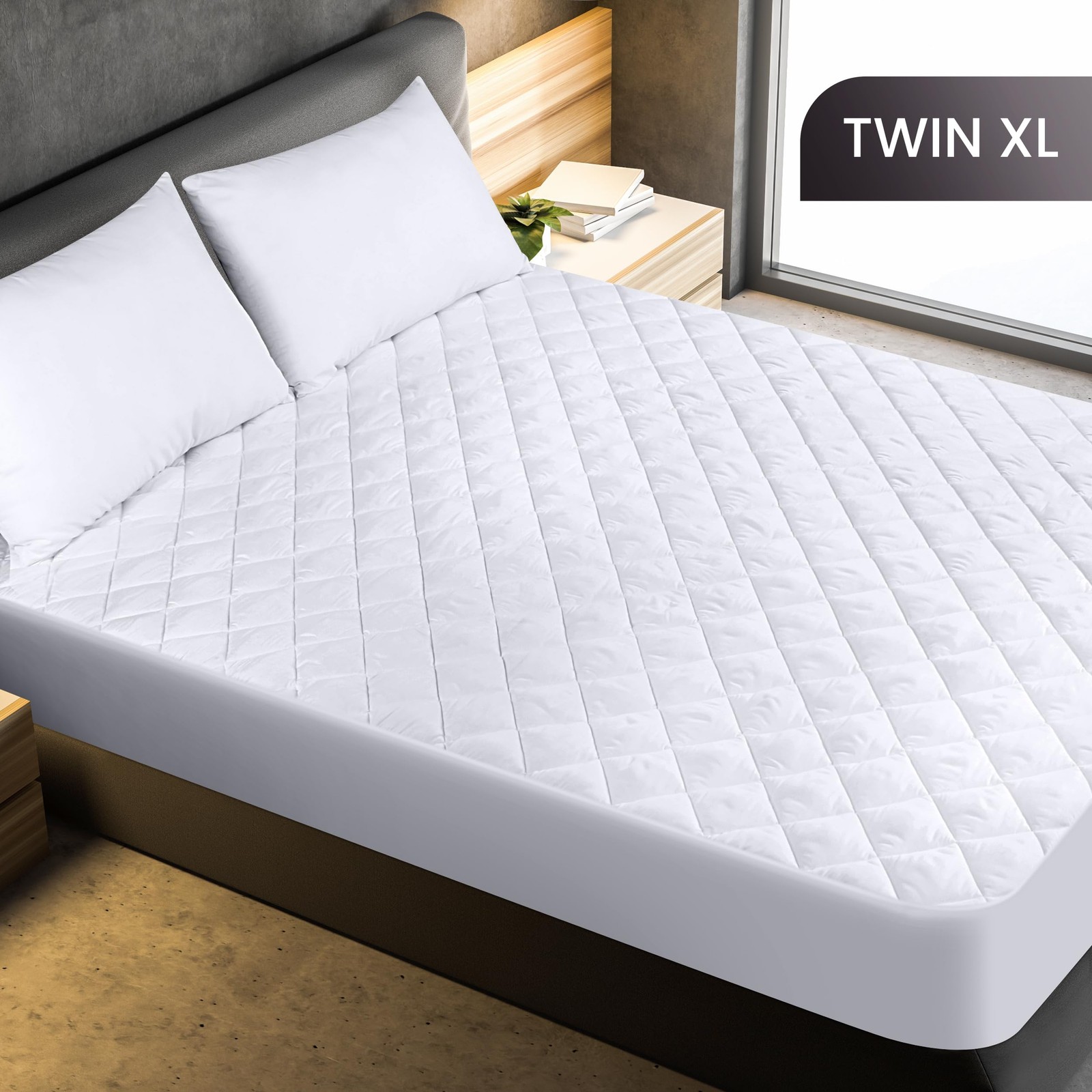 Utopia Bedding Quilted Fitted Mattress Pad, Twin XL (Pack of 1), White