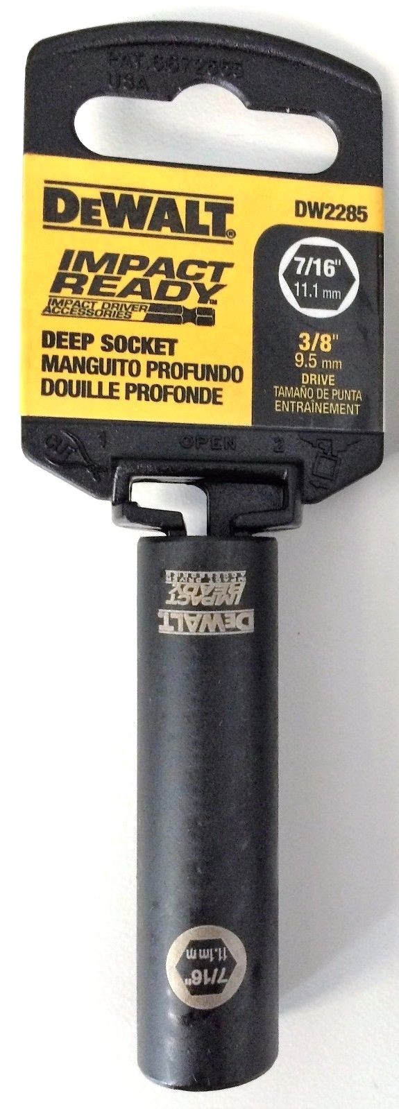 Dewalt DW2285 Impact Ready Deep Socket 7/16" 3/8 Drive