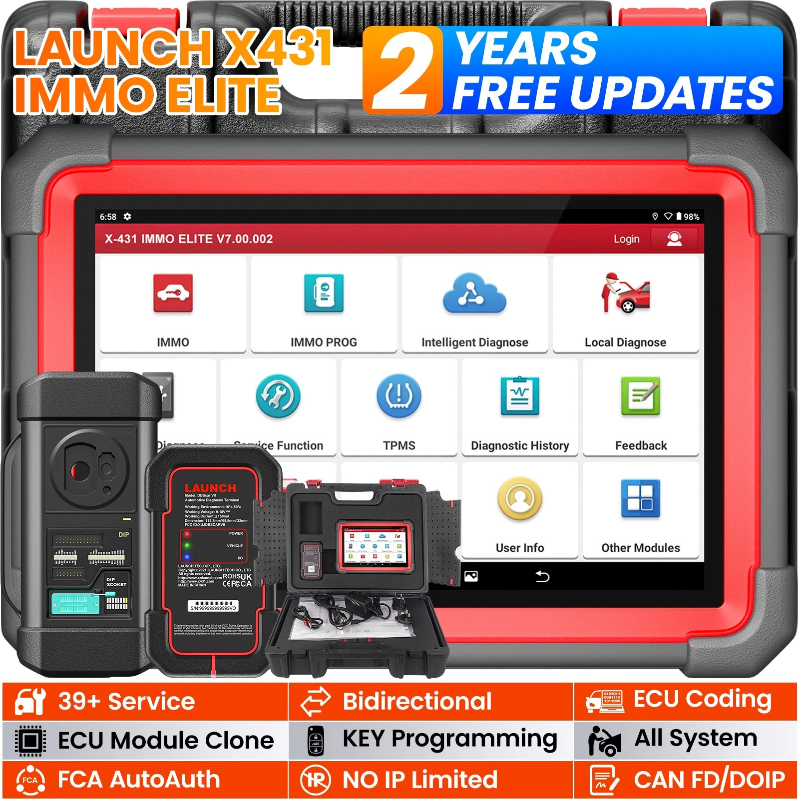 LAUNCH X431 IMMO ELITE PLUS Car Diagnostic Scanner Tool Key Programming Clone
