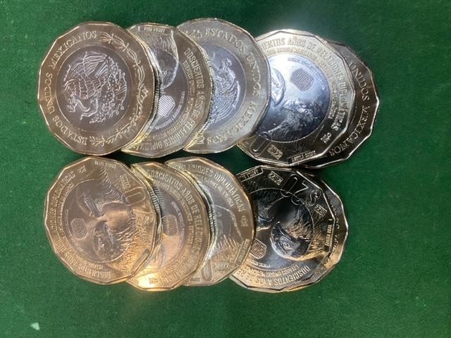 2022 Bimetal 20 Pesos 200 years diplomatic relations Mexico USA Lot 10 BU