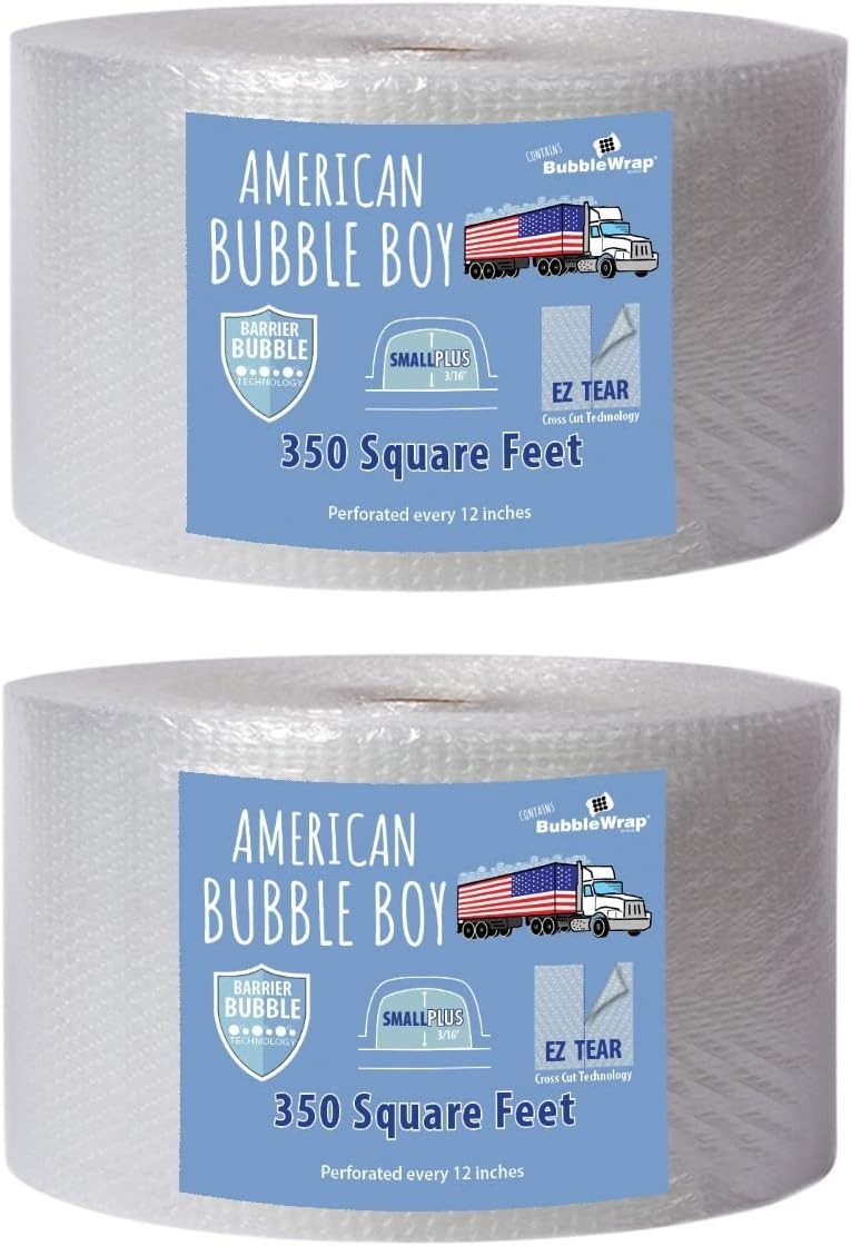 12" Small Plus (3/16) American Bubble Boy Bubble Wrap - 700 Square feet