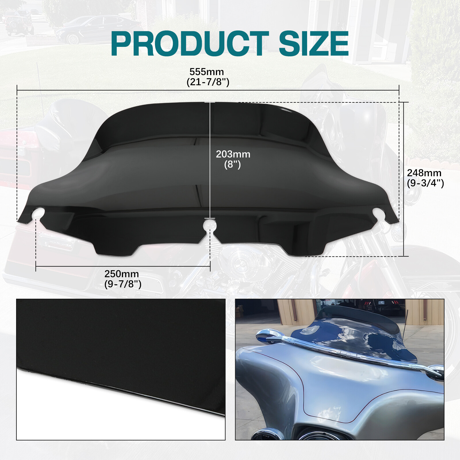 8" Windshield Windscreen For Harley Ultra Classic Electra Glide FLHTCU 1996-2013