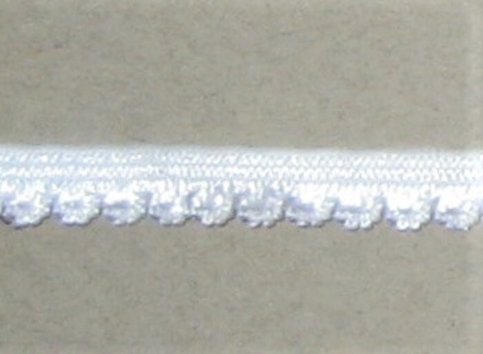 CRAFT-SEWING-ELASTIC 3mtrs x 7mm White Shiny on 1Side Picot Elastic