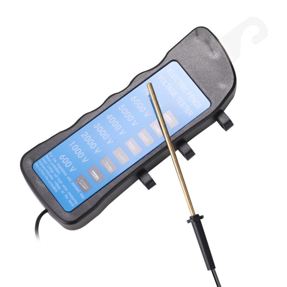 600V-7KV Garden Electric Fence Tester 8 Indicator Light Digital Voltmeter Tool