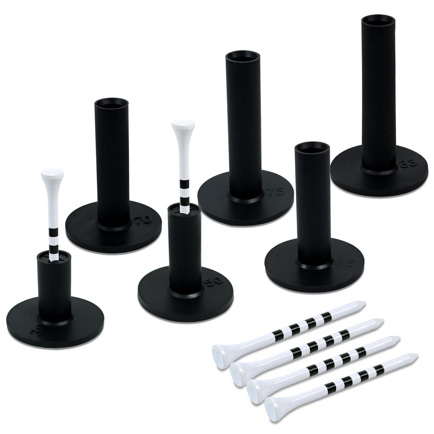 Premium Black Rubber Golf Tees for Mats Golf Tee Holder Simulator Driving Range