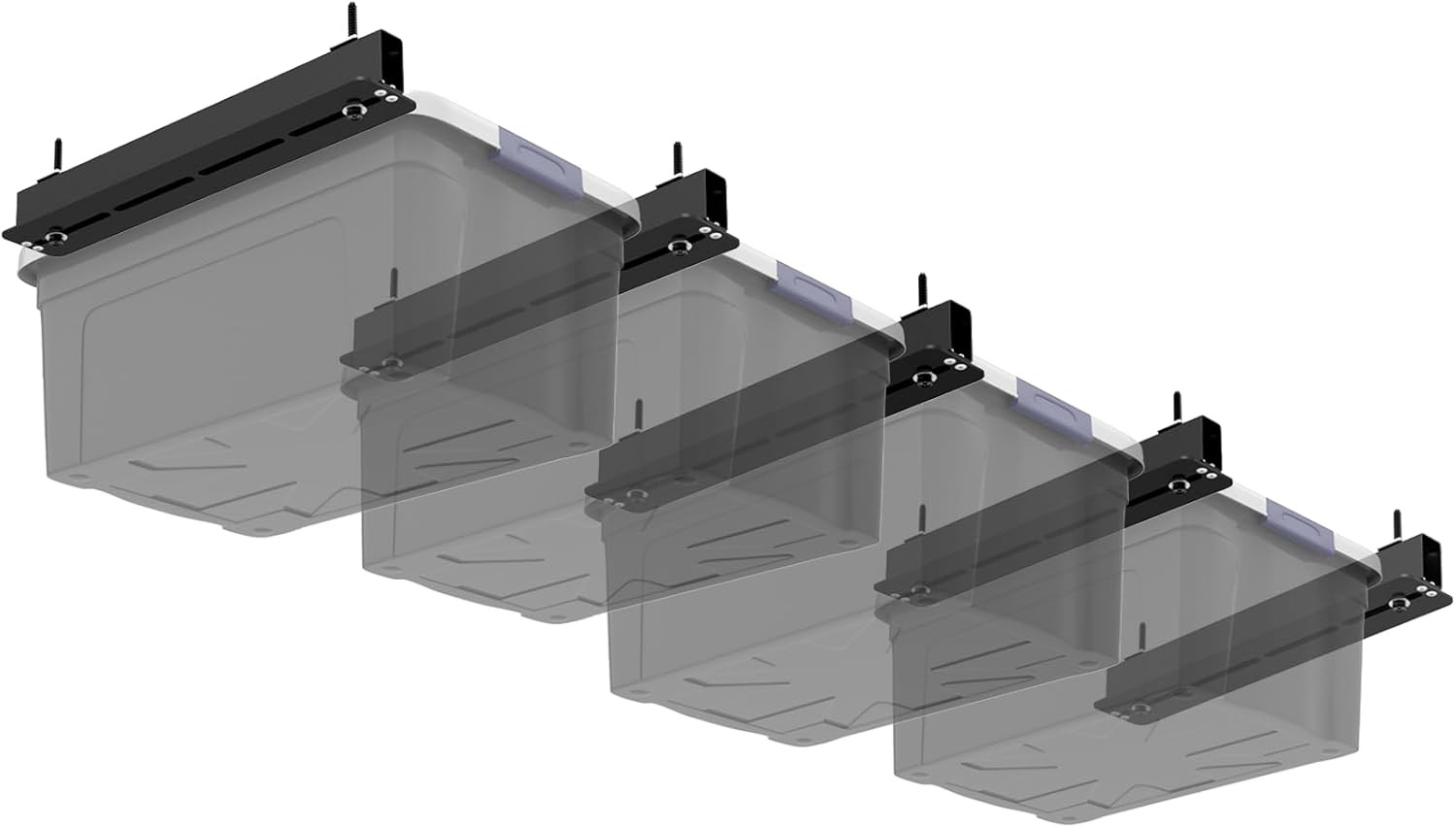 5 Pack Overhead Storage Rack, Ceiling Rack for Utility Bins Organization, Hea...