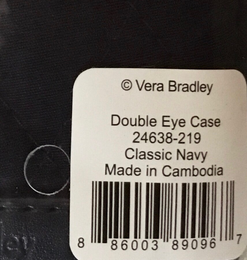 Vera Bradley ~"Classic Navy" ~ Soft ~ Double ~ Eyeglasses Case ~ NWT