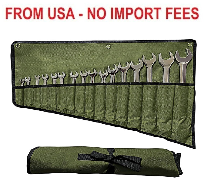 BLIRITEL 16 Pockets Wrench Roll Up Pouch, Wrench Roll Organizer and Tool Storage