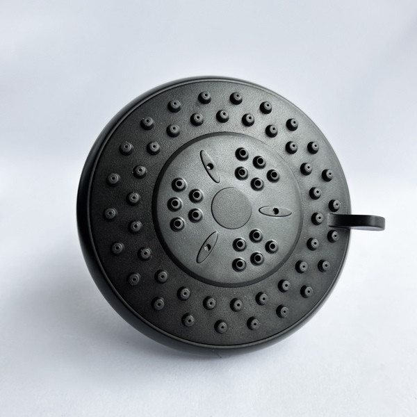 4in High-Pressure Rain Shower Head With 3 Spray Modes for Bathroom Black