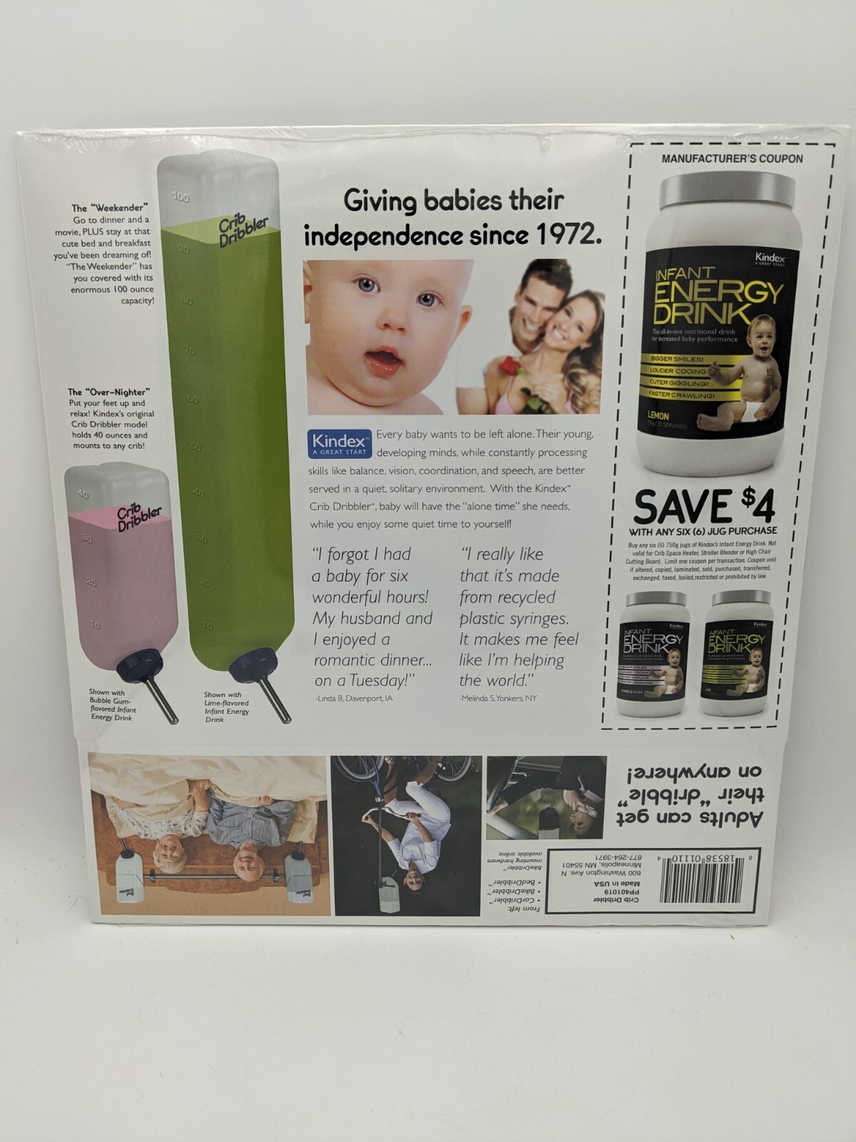 Prank Baby Shower Gift Box Fake "Crib Dribbler" Funny Surprise Joke Gag Box