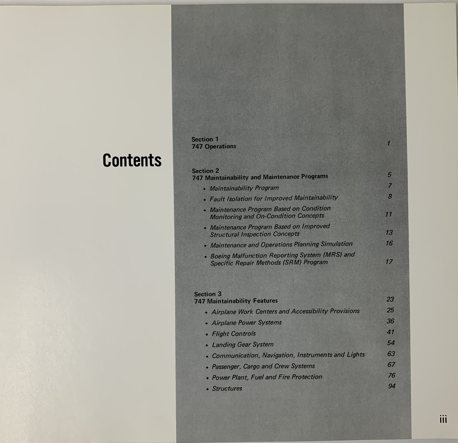 Boeing 747 Maintainability Brochure Airplane 1972 D6 - 13050-899R