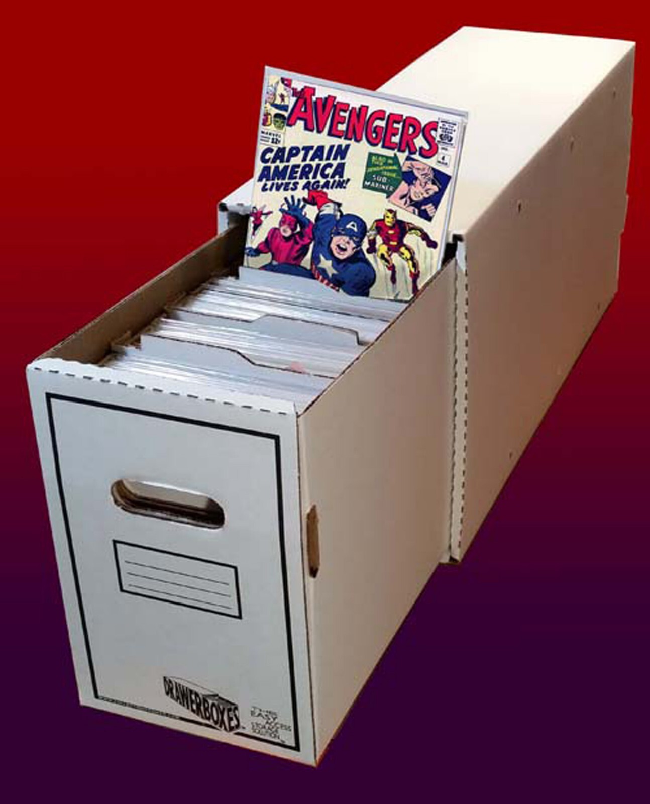 5 Pack LONG DrawerBoxes w/5 BoxSort Rails Comic Book Storage Boxes Stackable