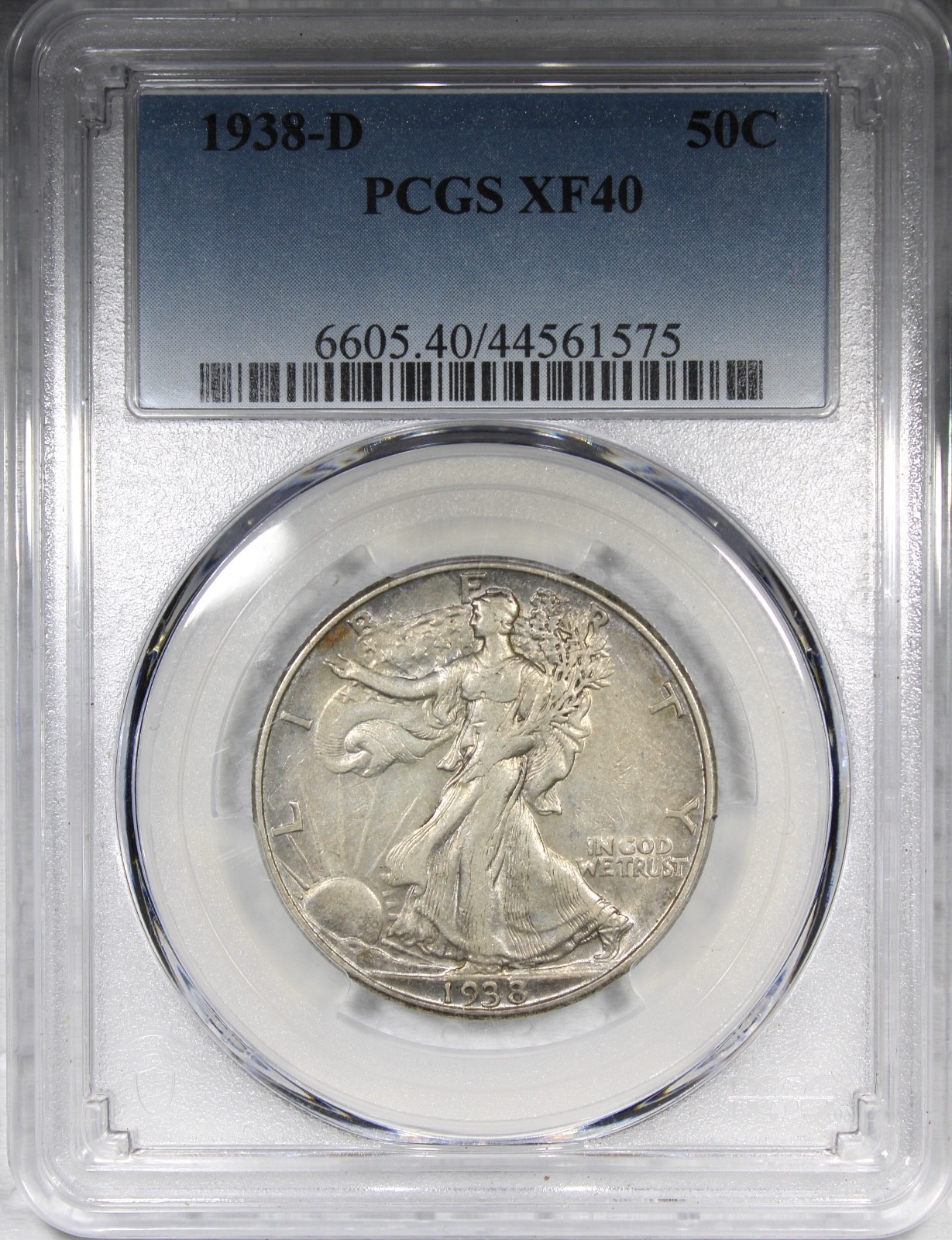 1938-D Walking Liberty Half Dollar PCGS XF40 Circulated Crusty Coin