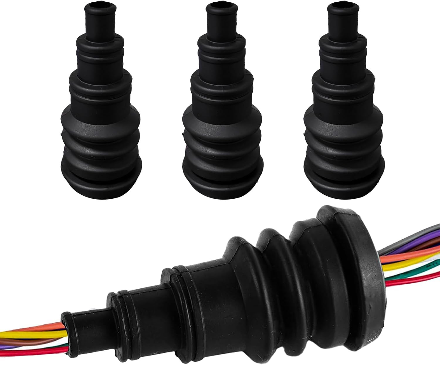 4 PCS Universal Firewall Boot, Rubber Grommets Can Accommodate 3/8 to 1 Inch Dia