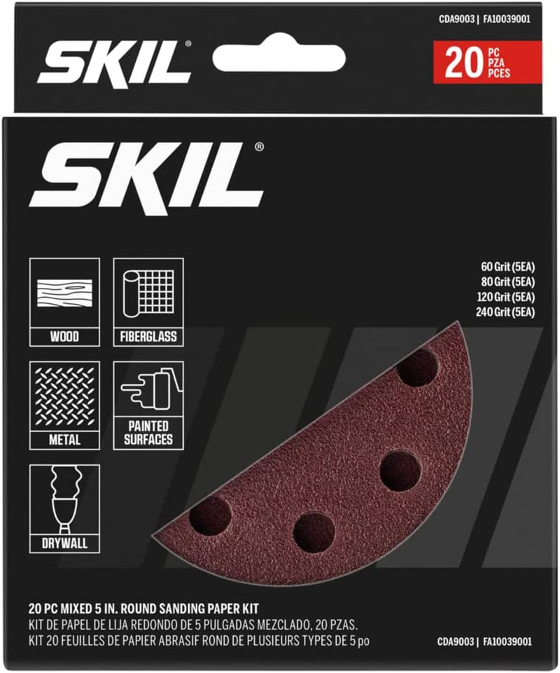 SKIL 5” Random Orbital Sander with Cyclonic Dust Box & 3Pc Sanding Sheet - SR211