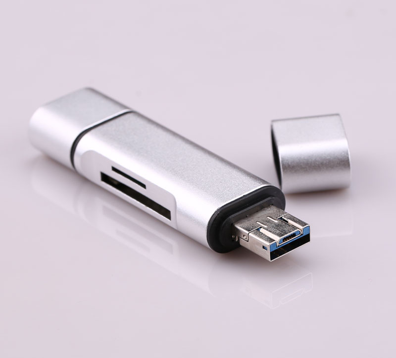 5 in 1 USB3.1 Type C / USB / Micro USB SD SDHC TF Memory Card Reader OTG Adapter