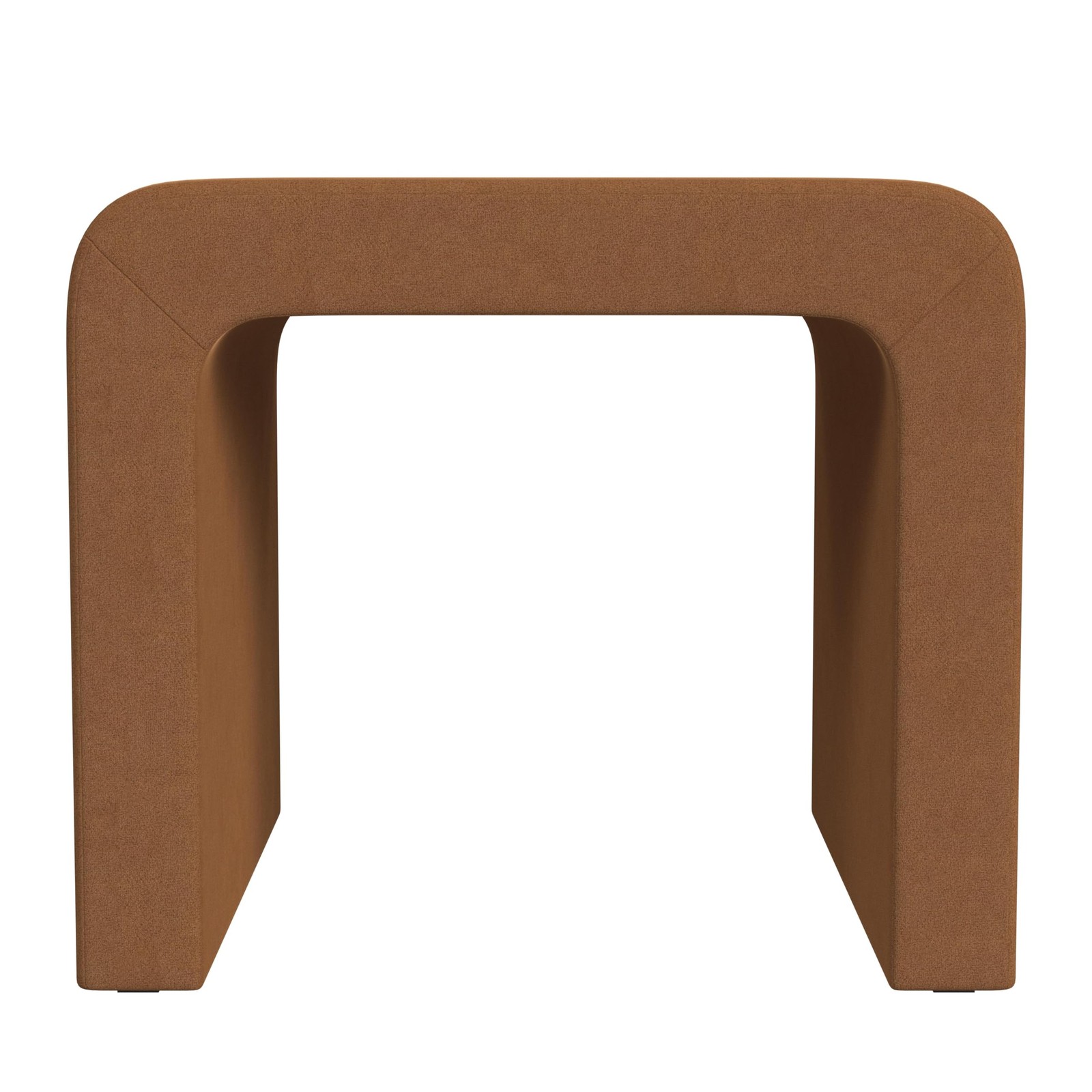 Rust Orange Velvet Ottoman Footrest Rectangle 21.5 Inch Living Room Furniture
