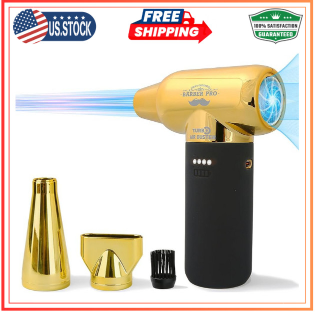 Compressed Air Electric Duster, 3-Gear Mini Jet Blower for PC, Office, Salon Use
