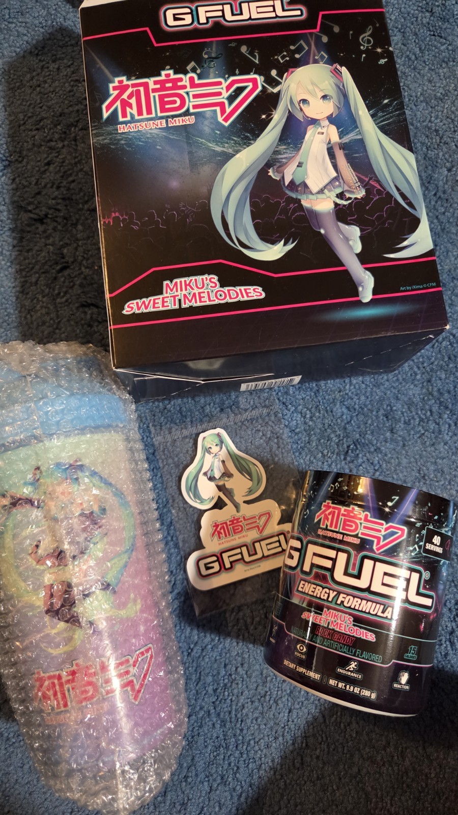 GFUEL Miku’s Sweet Melodies DIVA Collector's Box + Shaker Cup + Tub Anime G FUEL